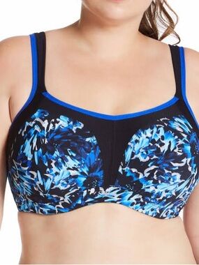 Sculptresse by Panache 9441 Underwire Sports Bra 38G Liquid Waves Blue
